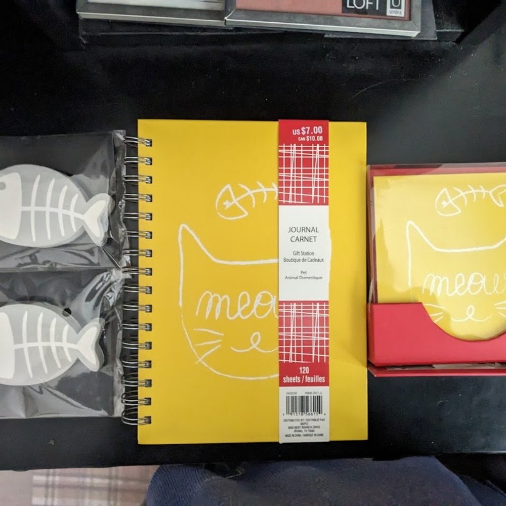 Cat Lover Gift Set - Meow Notecards, Journal, Post-It Notes